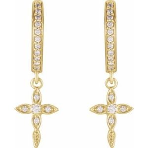 Accented Cross Hoop Earrings - Image 2