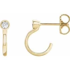 Bezel-Set Hoop Earrings - Image 3