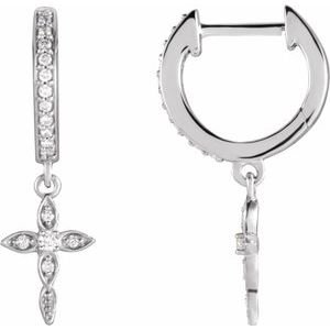 Accented Cross Hoop Earrings - Image 3