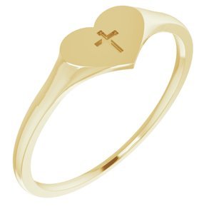 Youth Heart & Cross Ring