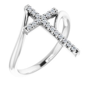 Accented Cross Bypass Ring