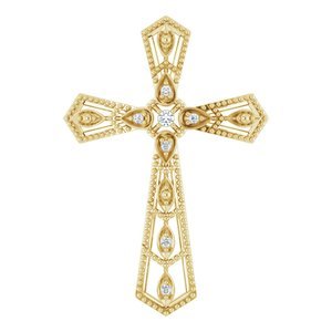 Milgrain Cross Pendant