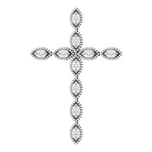 Milgrain Cross Pendant