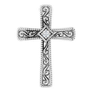 Milgrain Cross Pendant