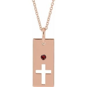 Accented Cross Bar Necklace or Pendant