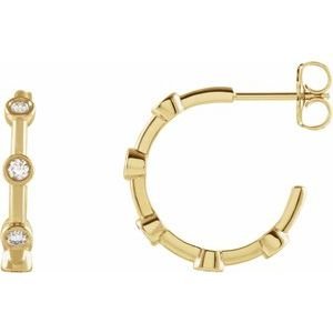 Bezel-Set Hoop Earrings