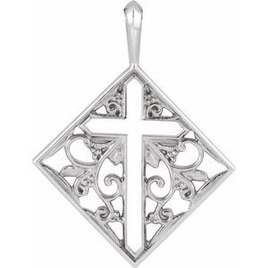Ornate Pierced Cross Necklace or Pendant