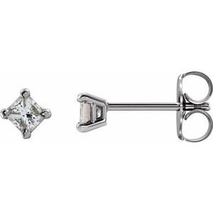 Square 4-Prong Stud Earrings