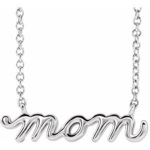 Petite Mom Script Necklace or Center