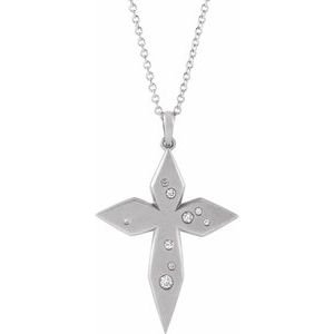 Accented Cross Necklace or Pendant