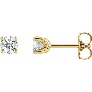 Round 4-Prong Stud Earrings - Image 3