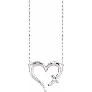 Cross & Heart Necklace or Center - Image 3