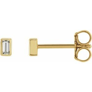 Straight Baguette Bezel-Set Stud Earrings - Image 3