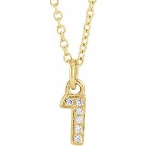 Petite Pavé® Accented Numeral Necklace