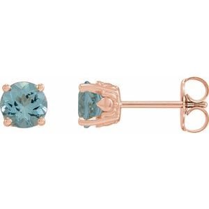 Round 4-Prong Stud Earrings - Image 3