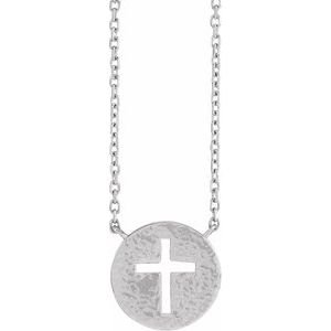 Pierced Cross Disc Necklace or Center