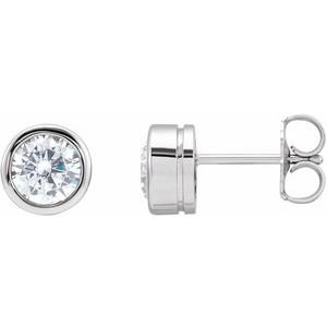 Solitaire Bezel-Set Stud Earrings