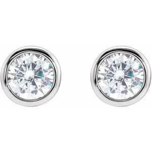 Solitaire Bezel-Set Stud Earrings - Image 2