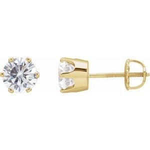 Round 6-Prong Stud Earrings