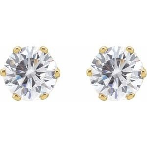 Round 6-Prong Stud Earrings - Image 2