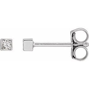 Square Bezel-Set Stud Earrings