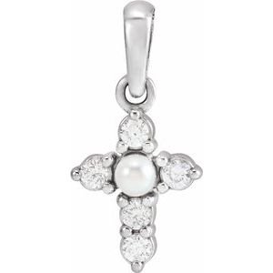 Pearl Cross Necklace or Pendant