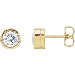 Solitaire Bezel-Set Stud Earrings - Image 3