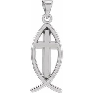 Ichthus with Cross Pendant