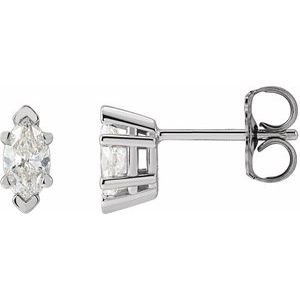 Marquise 6-Prong V-End Stud Earrings