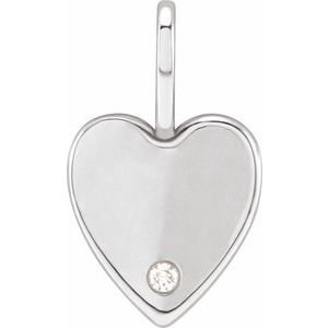 Engravable Accented Heart Charm/Pendant