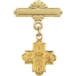Four-Way Medal Baptismal Pin