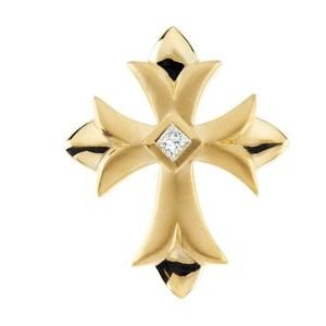 Solitaire Cross Pendant