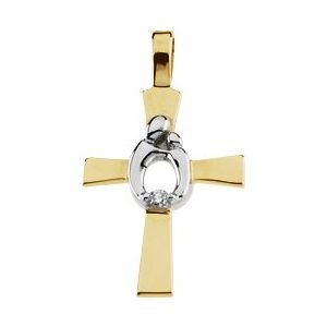 Accented Mother and Child® Cross Pendant