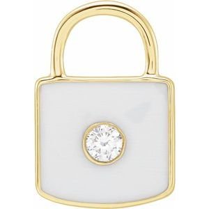 Accented Enamel Lock Charm/Pendant