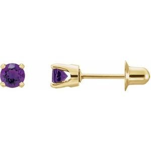 Round 4-Prong Stud Earrings - Image 3