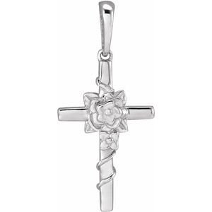 Floral Cross Necklace or Pendant