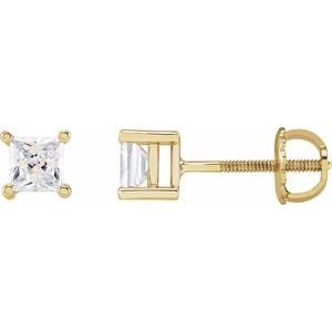 Square 4-Prong Stud Earrings