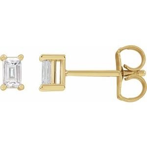 Straight Baguette 4-Prong Stud Earrings