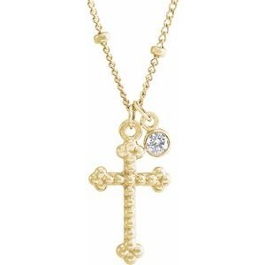 Accented Beaded Cross Necklace