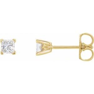 Square 4-Prong V-End Scroll Setting® Stud Earrings
