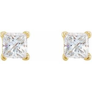 Square 4-Prong V-End Scroll Setting® Stud Earrings - Image 2