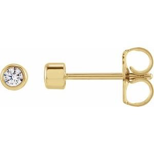 Round Bezel-Set Stud Earrings
