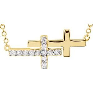 Sideways Double Cross Necklace