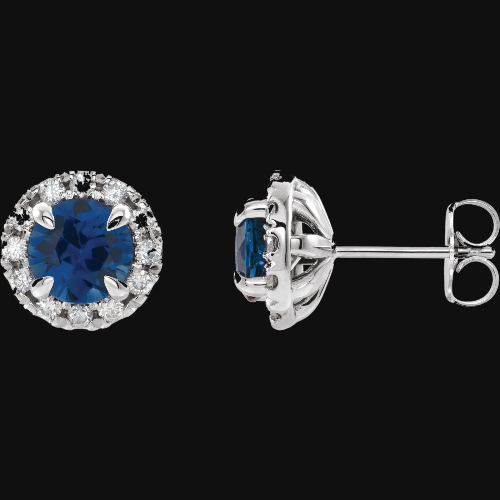 French-Set Halo-Style Earrings - Image 3