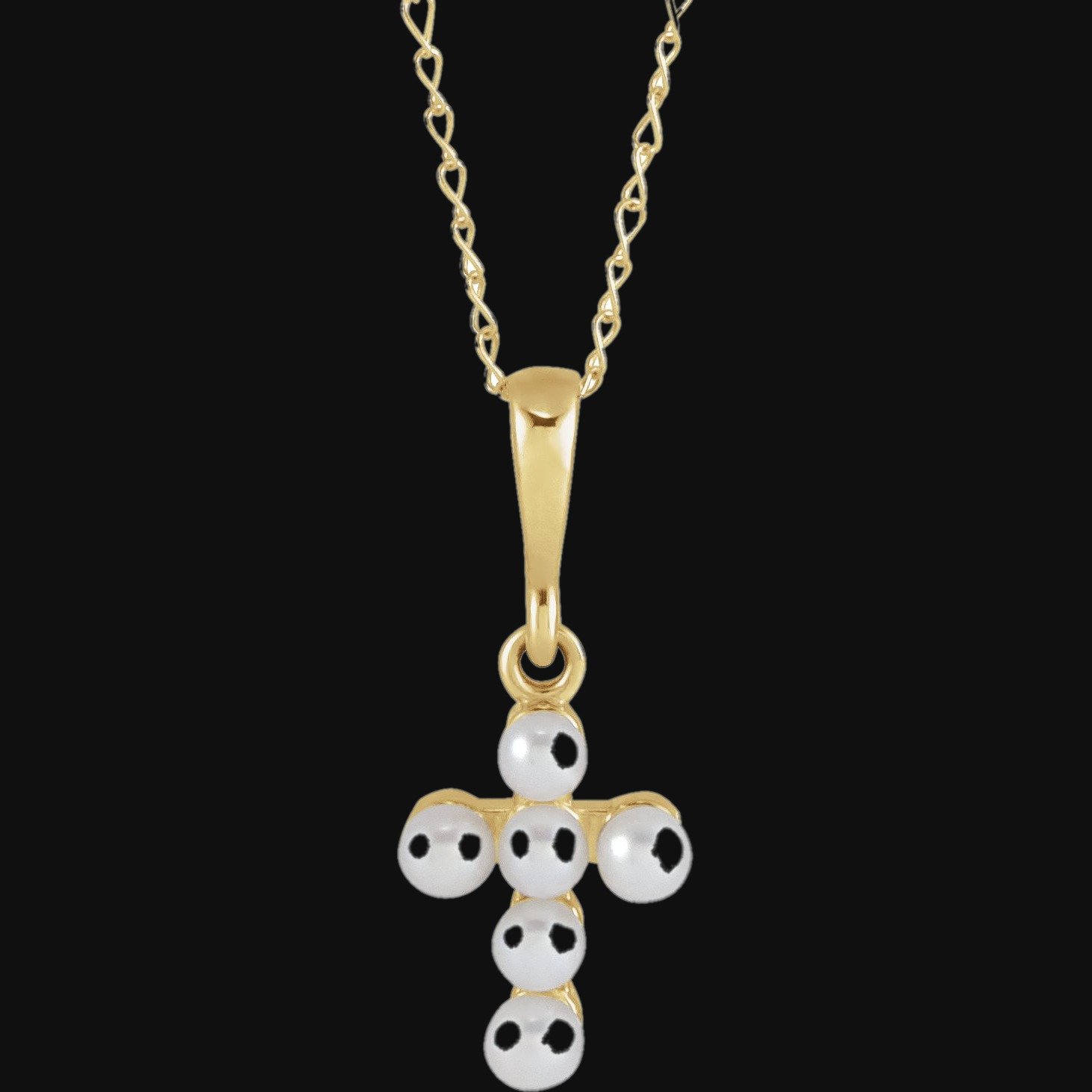 Pearl Youth Cross Necklace or Pendant