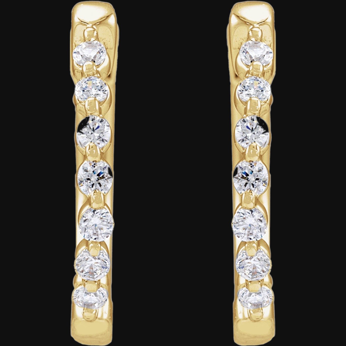 Lab-Grown Diamond Hoop Earrings - Image 2