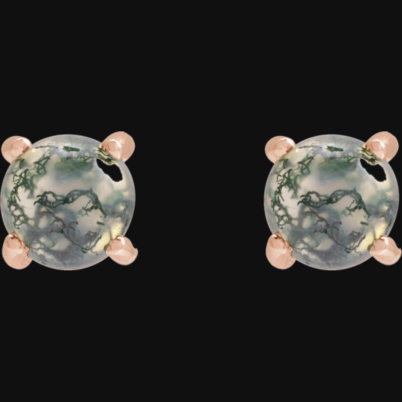 Round 4-Prong Cabochon Earrings - Image 2