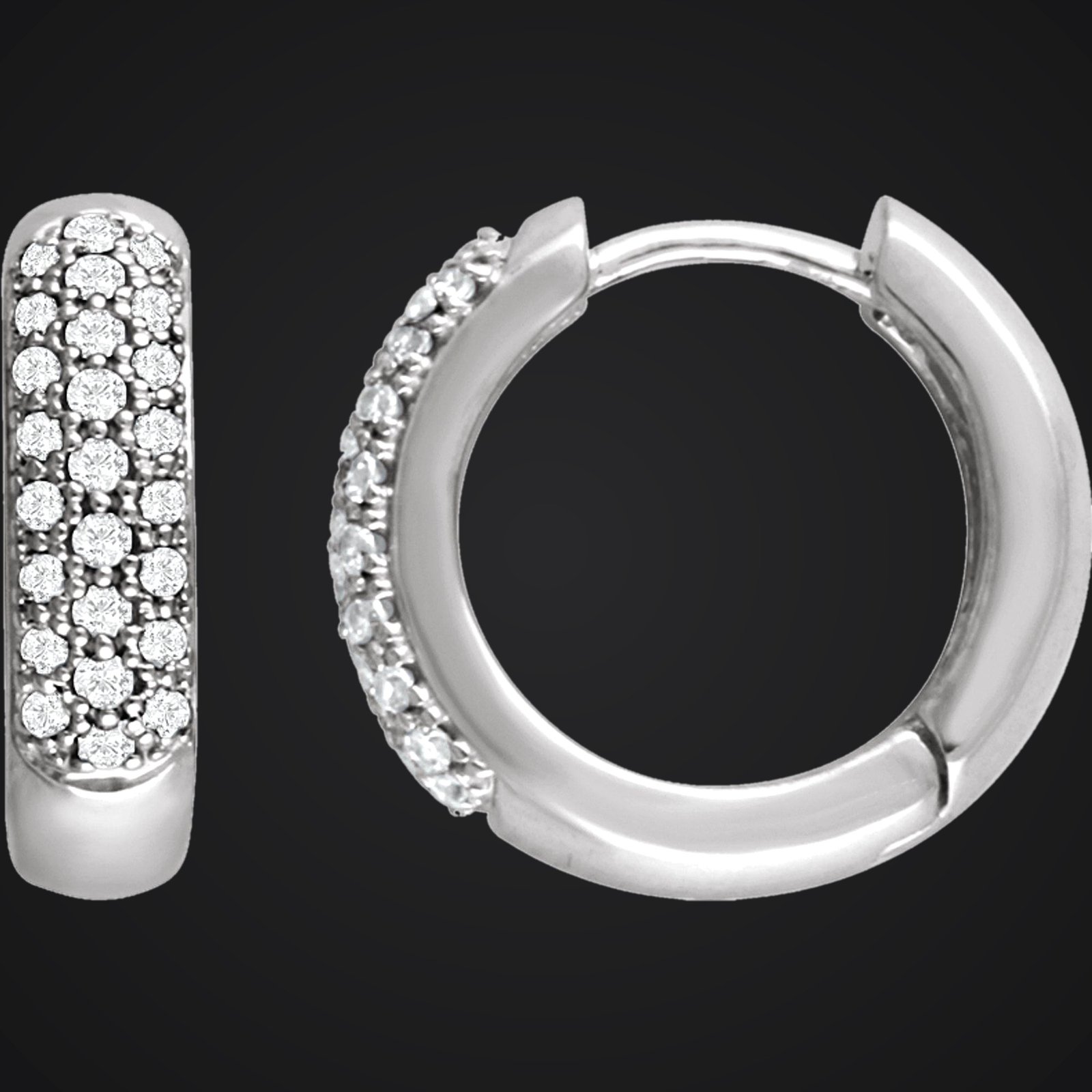 Pavé-Style Hoop Earrings