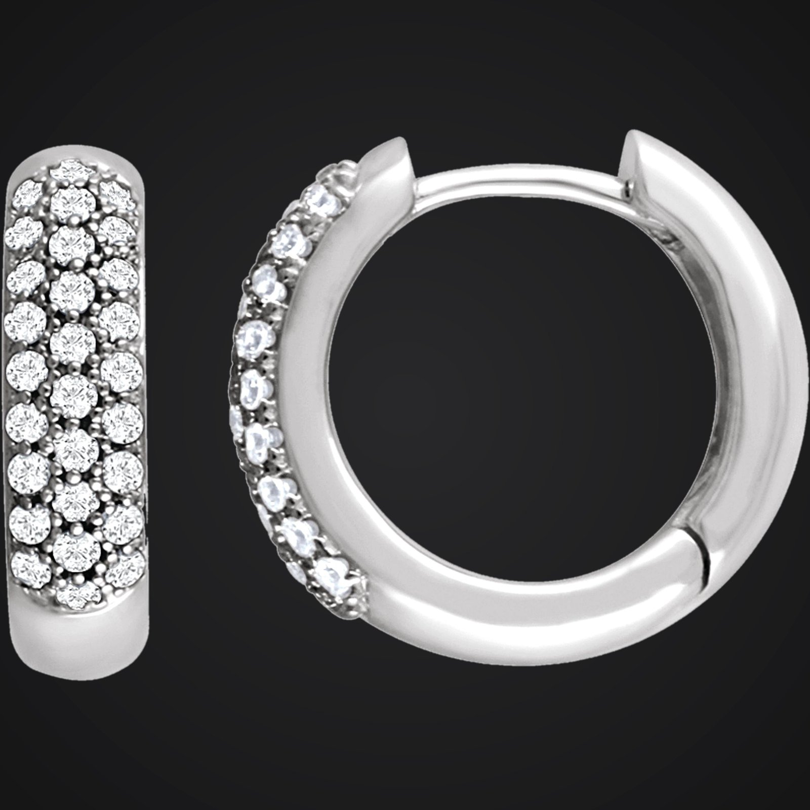 Pavé-Style Hoop Earrings - Image 3