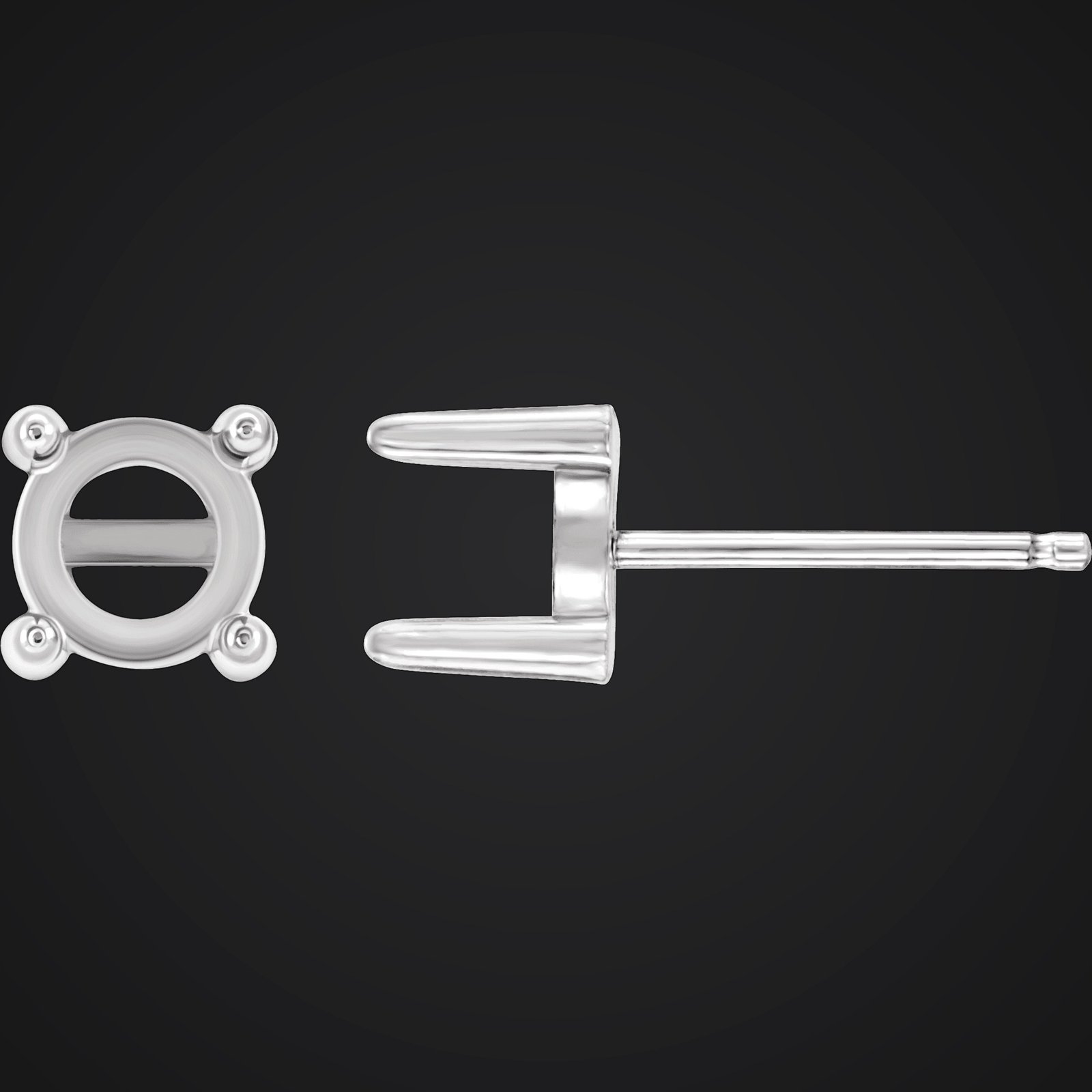 Round 4-Prong Cabochon Earrings
